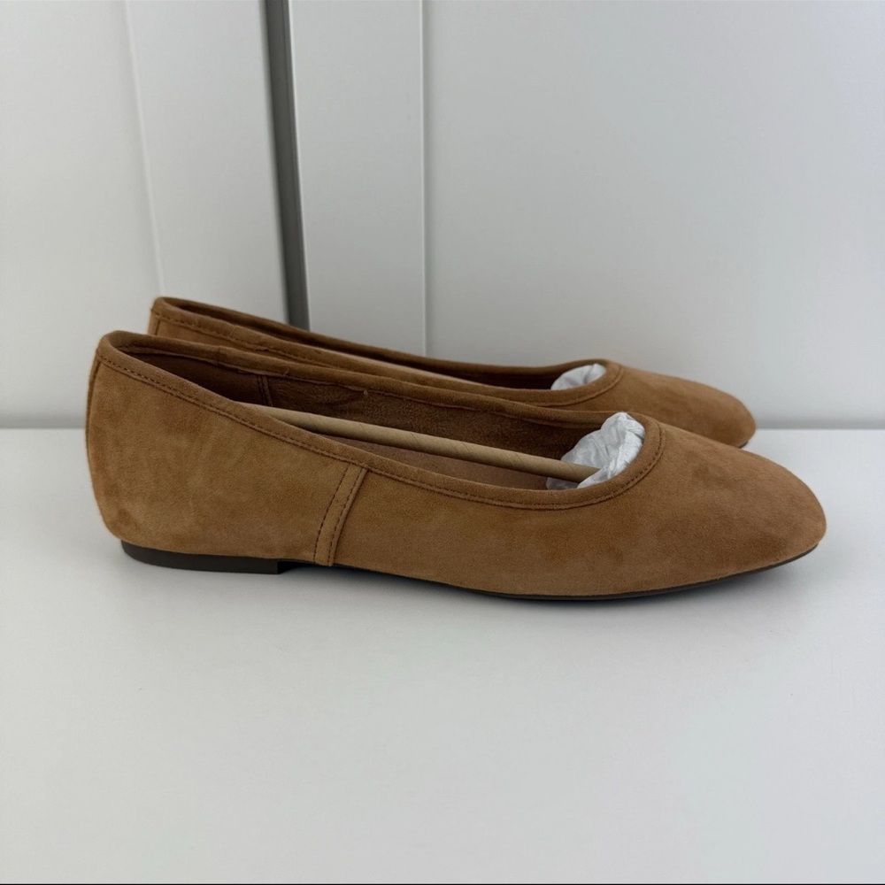 Vionic Orinda Women's US 8 Camel Tan Suede Leather Ballet Flat Flats Square Toe! - Picture 7 of 14